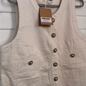 Reformation Tropez Denim Mini Dress in Fior di Latte